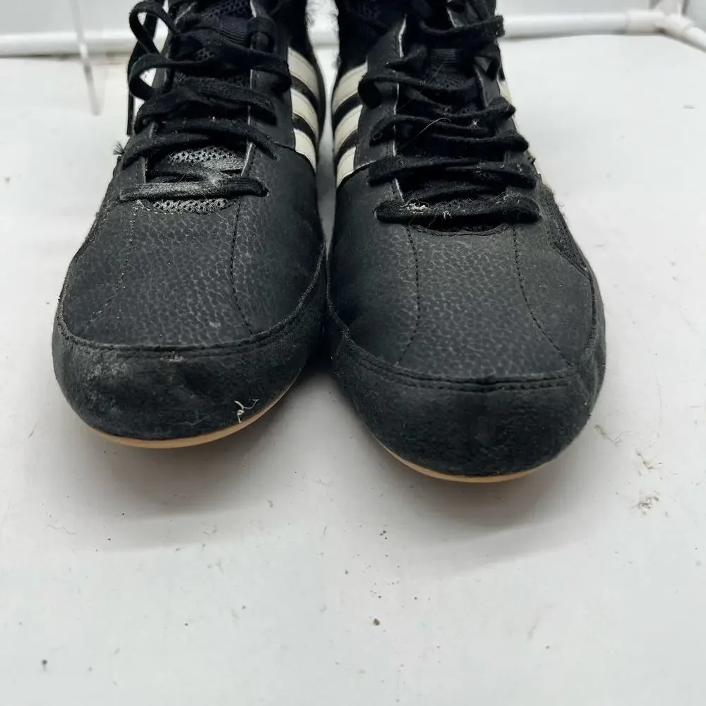 Adidas HVC 2 Wrestling Shoes Mens Size 10 Black Mat Grappling Sneakers AQ3325